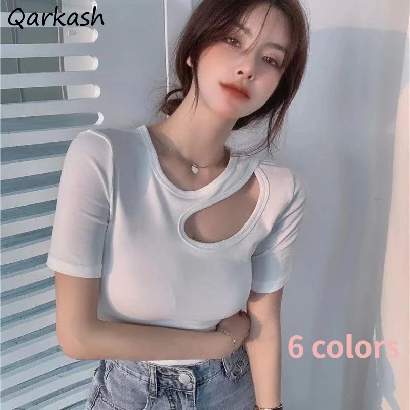 

Футболки женские с коротким рукавом, летние, 6 цветов, в Корейском стиле
