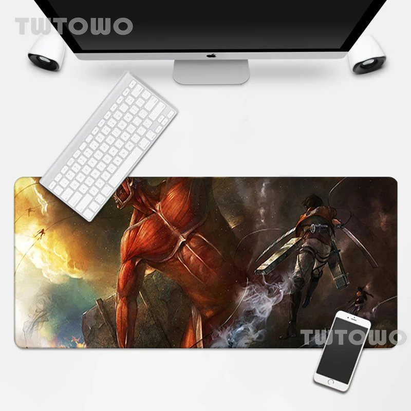 Attacking Giant Vintage Cool Gaming Hot Sell Mouse Pad Natural Rubber Cartoon Anime Gamer Art Lovely Carpet Home Keyboard Pad