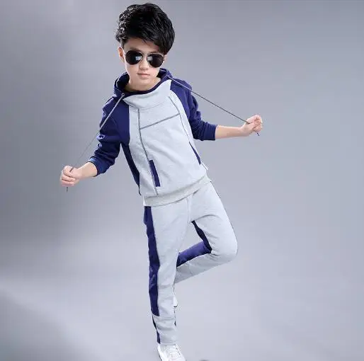 Спортивный костюм с капюшоном для мальчиков хлопковая школьная форма спортивный