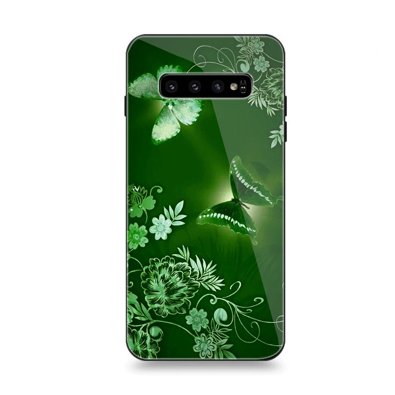 Чехол для телефона Стекло samsung A70 A50 A30 A40 A20 A60 A10 S7 край S8 S9 S10 плюс бабочка белый