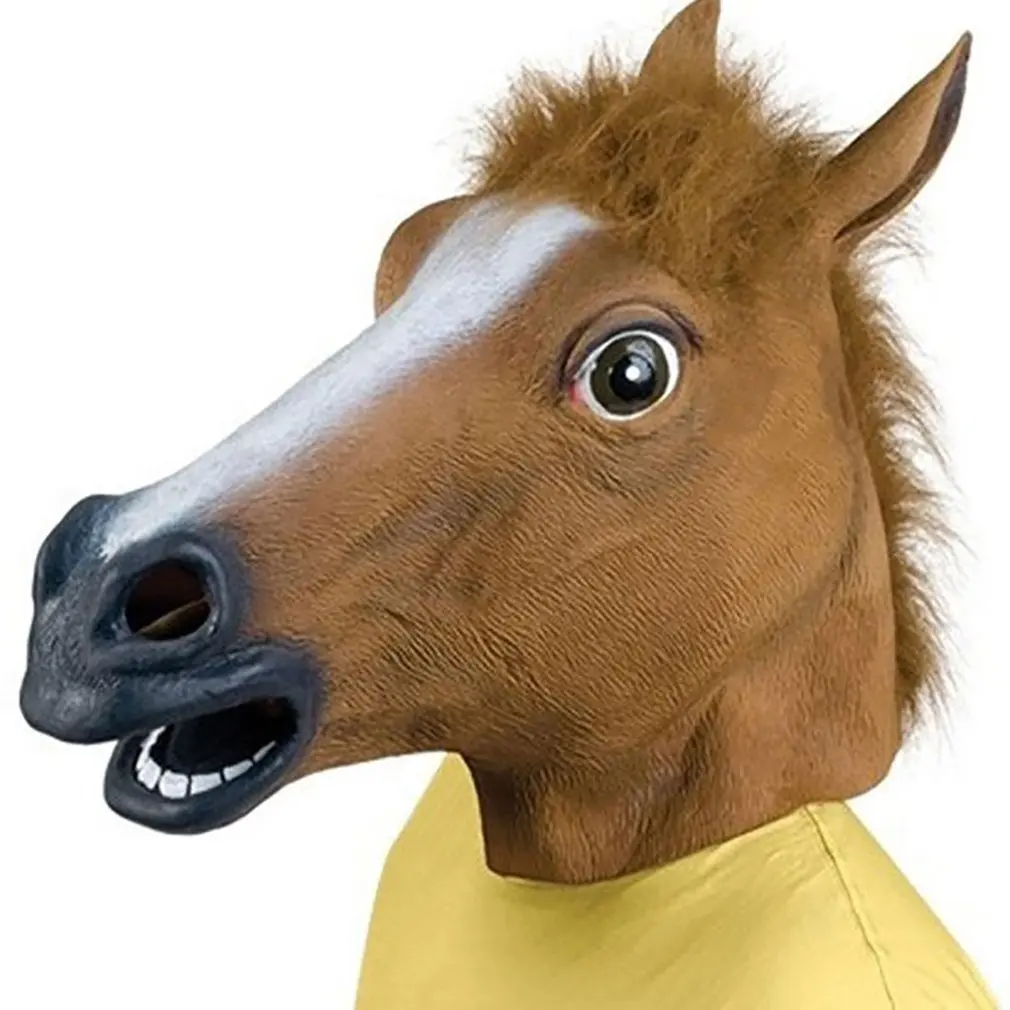 Креативная маска для Хэллоуина латексная головы лошади животного Junma собаки |