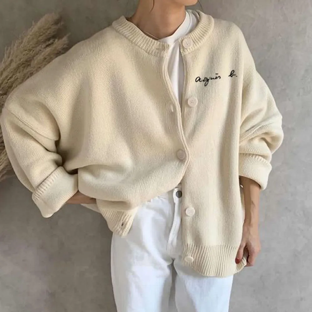 

Cardigan For Women Autumn Clothes Ladies Single-breasted Simplicity Korean Style Fashion Female Sweater Jacket Coat Short 2021