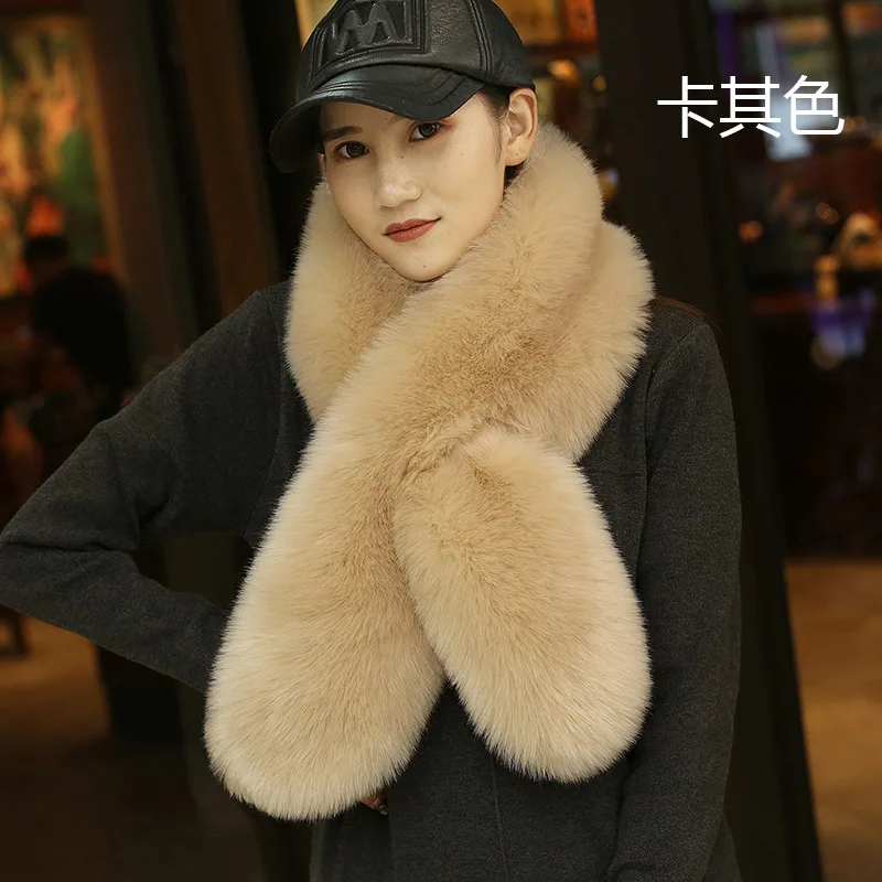 khaki 110cm Модные вечерние накидки, вечерняя накидка из искусственного меха, кружевное покрывало, теплый большой платок, Зимний свадебный плащ, свадебные аксессуары, женский меховой палантин - Цвет: khaki 110cm