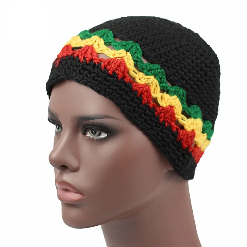 Зимняя вязаная шапка унисекс для мужчин и женщин раста теплая крючком ручной