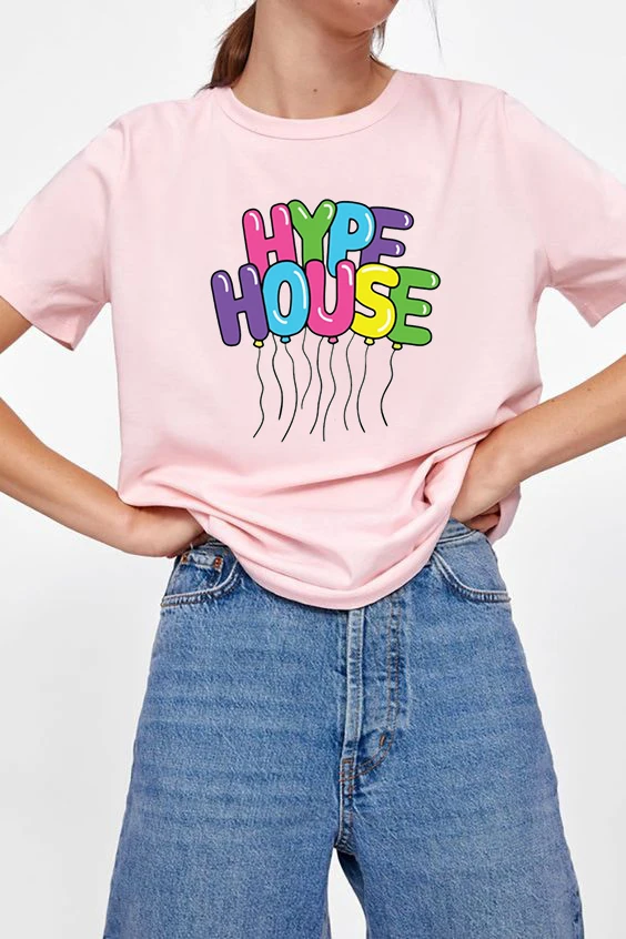 Женская хлопковая Футболка женские футболки Ropa Mujer женская одежда The Hype House 90s