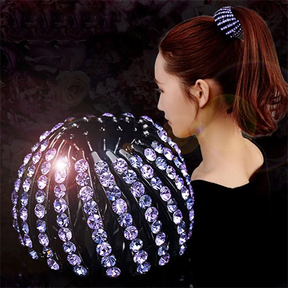 

Hair Clips Acrylic Meatball Head Curler Roller Tool Bird Nest Bun Maker Ponytail Holder Crystal Hair Claw For Women