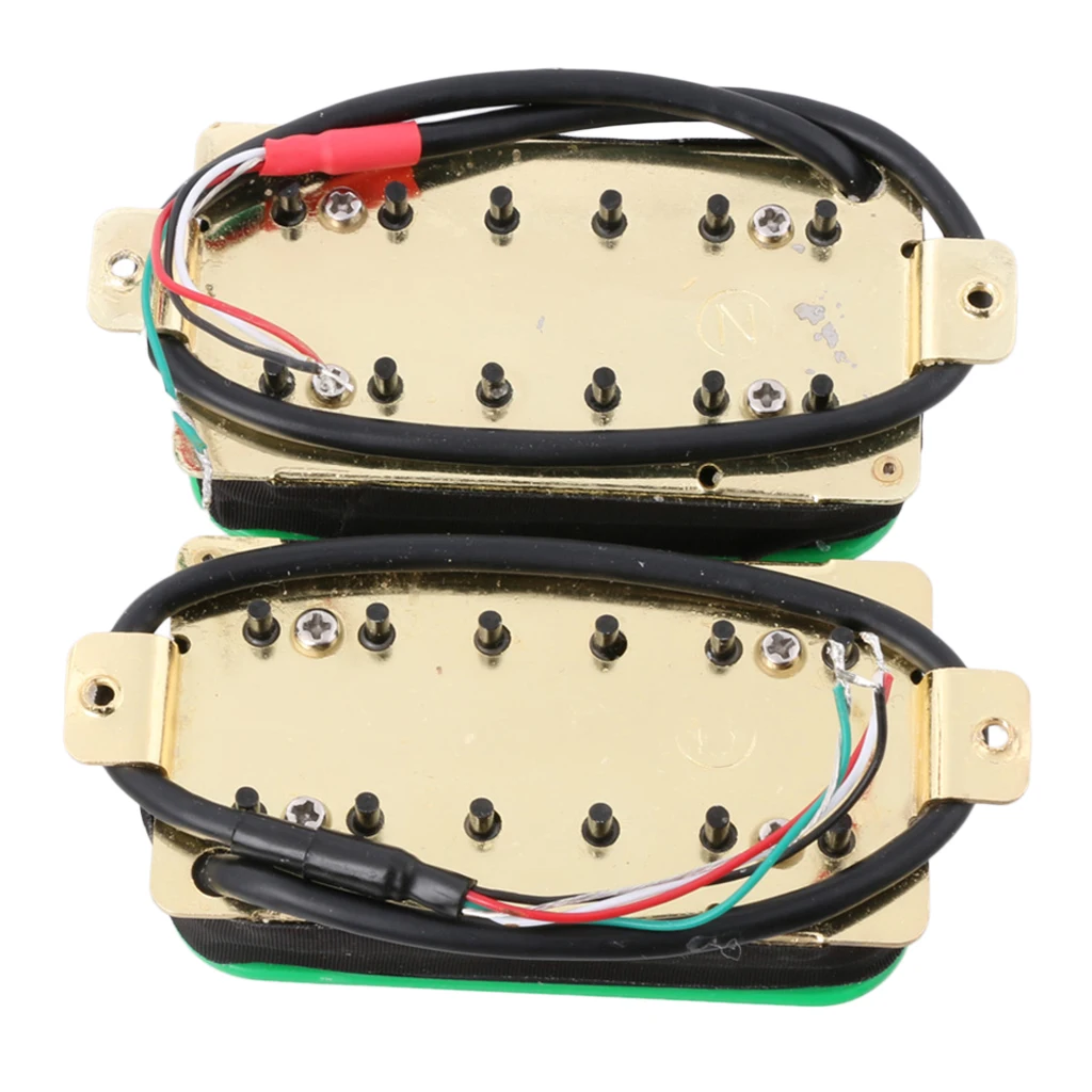 

Pack of Green Electric Guitar Humbuckers Pickups Neck+Bridge Musical Instrument Accessory