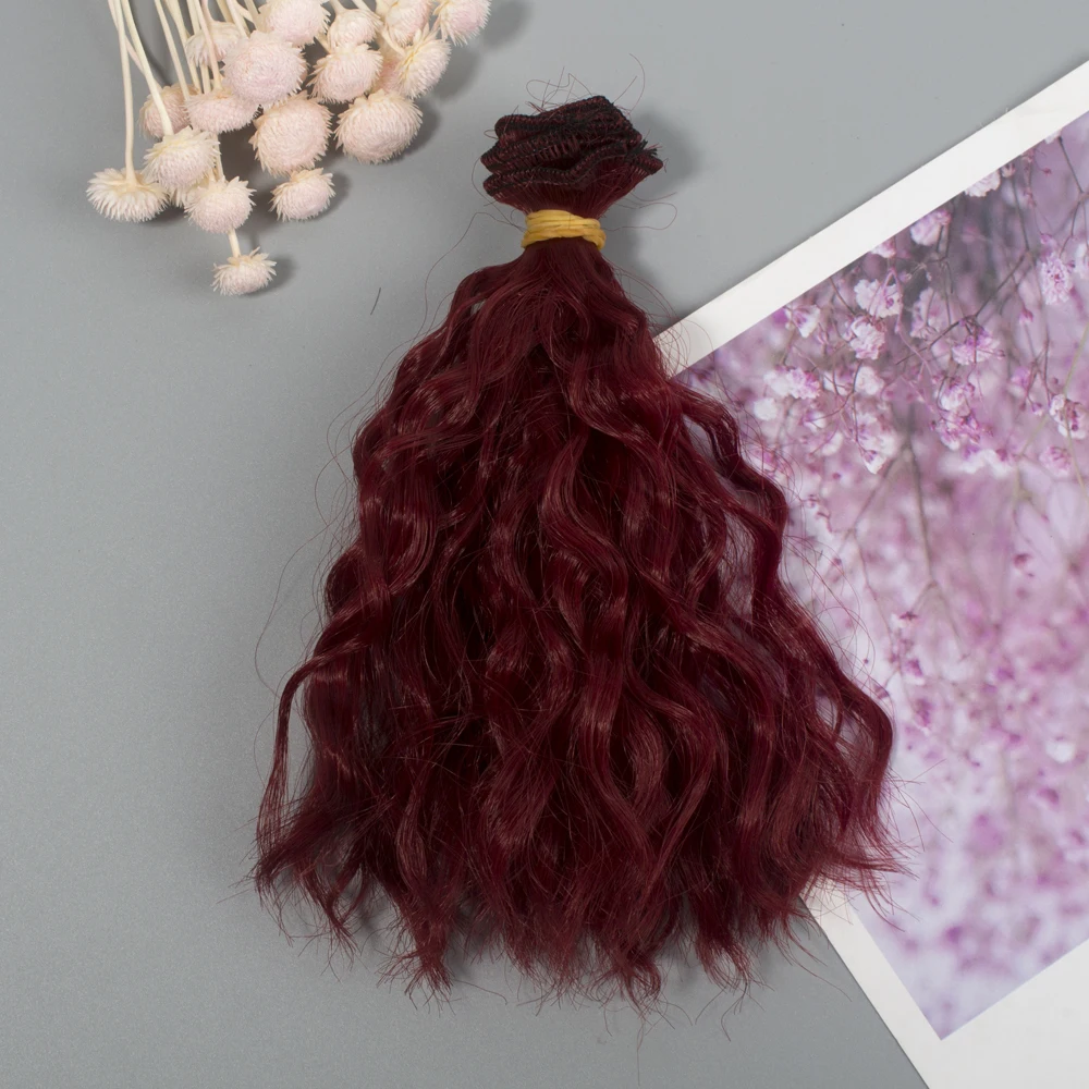 T1557 Aidolla модные DIY 15*100 см мини-локоны вьющиеся парики высокотемпературный материал прямые волосы парик для BJD куклы аксессуары - Цвет: T1557