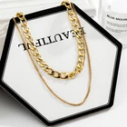 Винтажные ожерелья с золотыми цепочками для женщин, многослойное ожерелье 2021, тренд, панк, женские модные вечерние свадебные украшения, подарок
