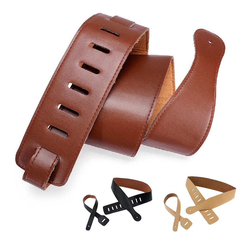 

Adjustable Duty Leather Electric Guitar Strap 2.5inch Acoustic Classical Bass PU Leather Belt Adjustable Length 110-130cm