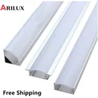 ARILUX 1X 5X 10X V U YW 1,8 см ширина три стиля 50 см алюминиевый держатель канала для светодиодных лент светильник-бар под шкаф для кухни