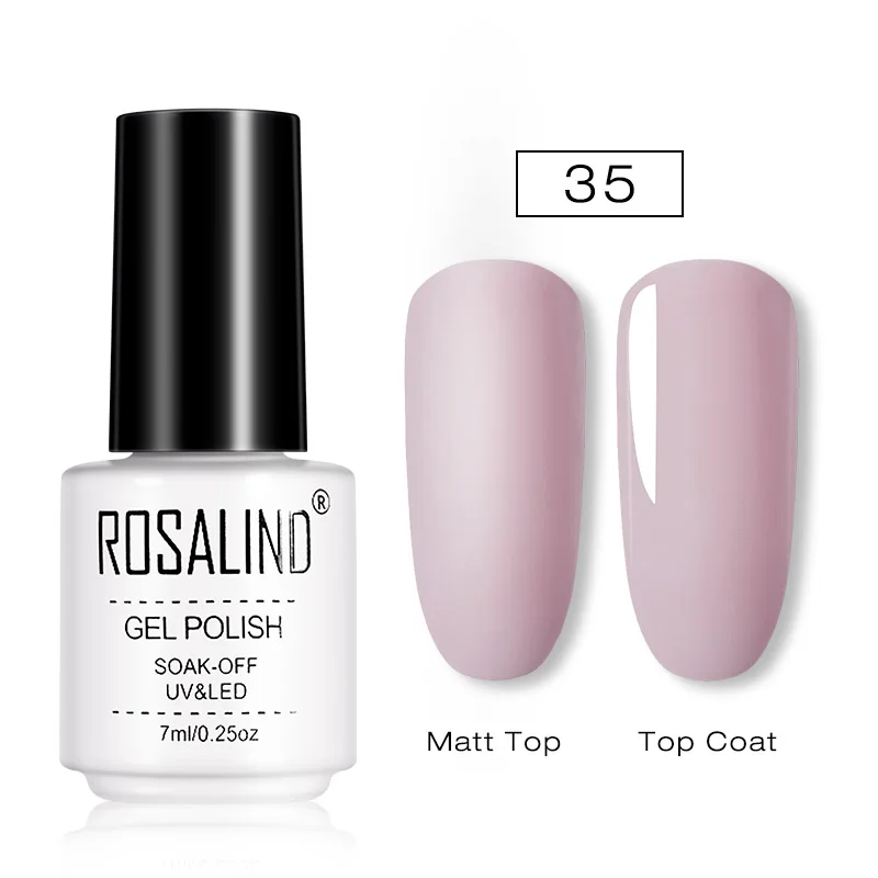 RC35 ROSALIND матовый Гель-лак для ногтей, УФ светодиодный, лампа для маникюра, для ногтей, полуперманентный, 7 мл, Гель-лак, Базовое покрытие - Цвет: RC35