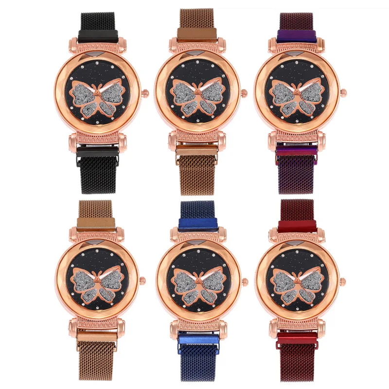 Новые модные милые бабочки точка Алмазный магнит стол девушки подарок часы -