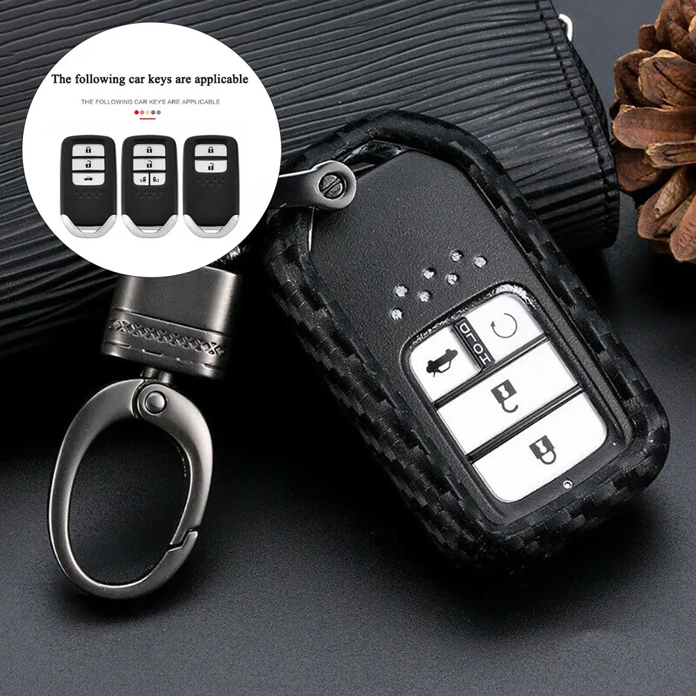

Protection Car Key Case 68mm X 38mm Accessories Black W/ Keychain Ring