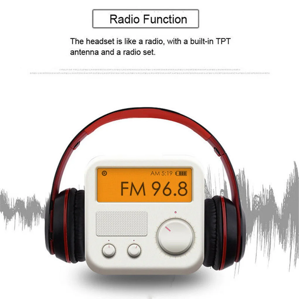 

Foldable Wireless Bluetooth Headphones 3D Stereo Earphones With Mic 3.5mm Adjustable Wired Headset Support TF Card FM Mode