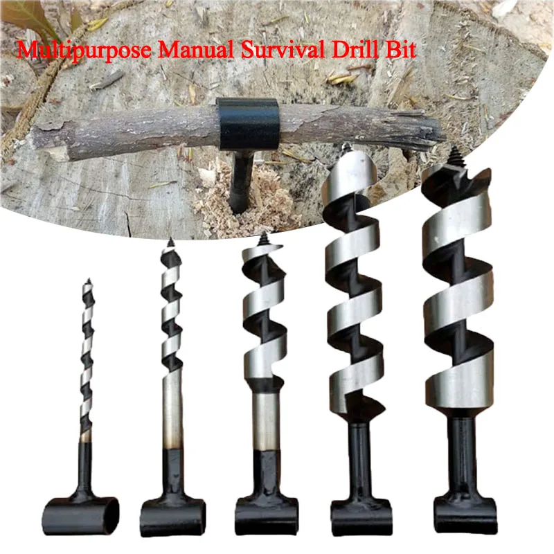 

Manual Survival Drill Bit Scotch Eye Wood Auger Drill Bits Set Tungsten Carbide Tip Punching Drill Bit Camping Survival EDC Tool