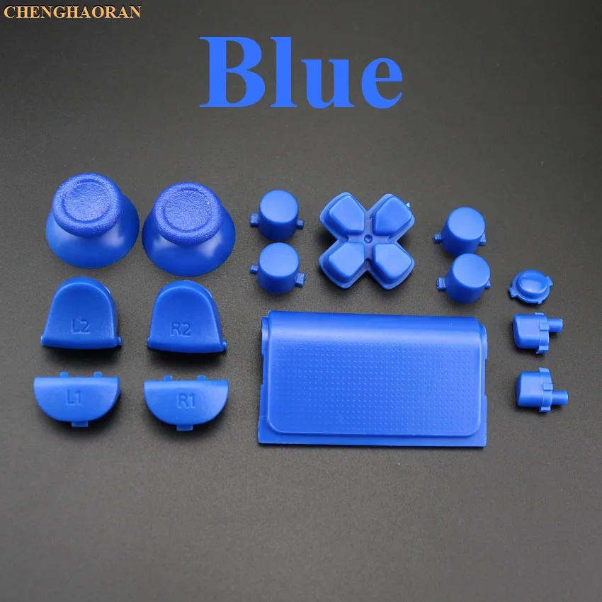 C Blue 1 Набор торцевых головок 17 Цвета Thumbsticks R2 L2 R1 L1 пусковых кнопок Mod Kit для Playstation Dualshock 4 PS4 2,0 DS4 010 011 1200 контроллер - Цвет: C Blue