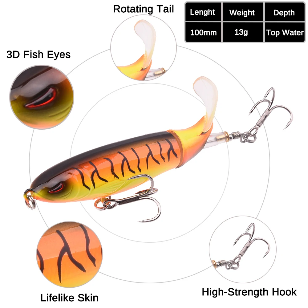 3 шт./лот Whopper Plopper 100 мм 13 г плавающий Поппер рыболовная приманка карандаш