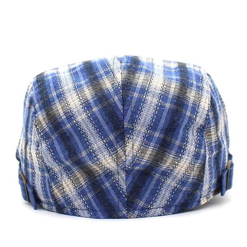 

Casual Retro Hat Ladies Men and Women Spring Summer Sun Plaid Plaid Forward Hat Ladies Newsboy Cap