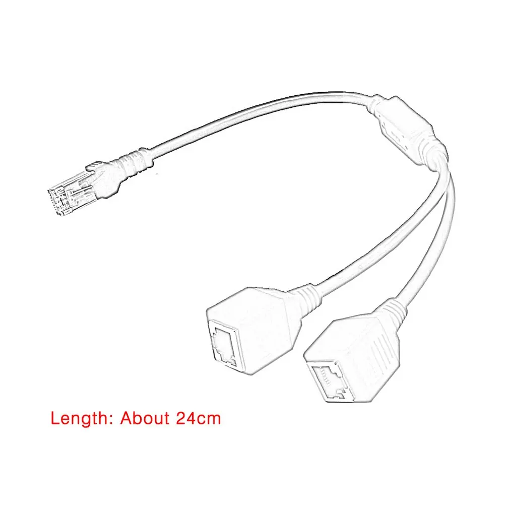 

RJ45 Network Splitter Adapter Cable 1 Male to 2 Female Socket Port LAN Ethernet Network Splitter Y Adapter Cable