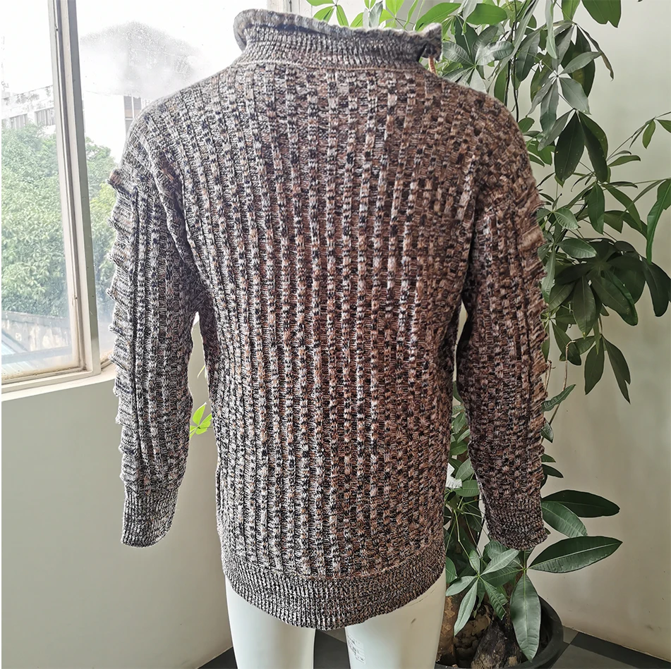 

Men's Sweater 2020 Autumn Spring Long Sleeve Pullover Stand Collar Zipper Casual Oversize Jumper Fashion Thin Knitted Top Loose