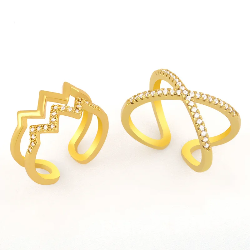 

Funmode Fashion Birthday Party Hip Hop Adjustable Rings Gold Color Couple Rings Wholesale FR43