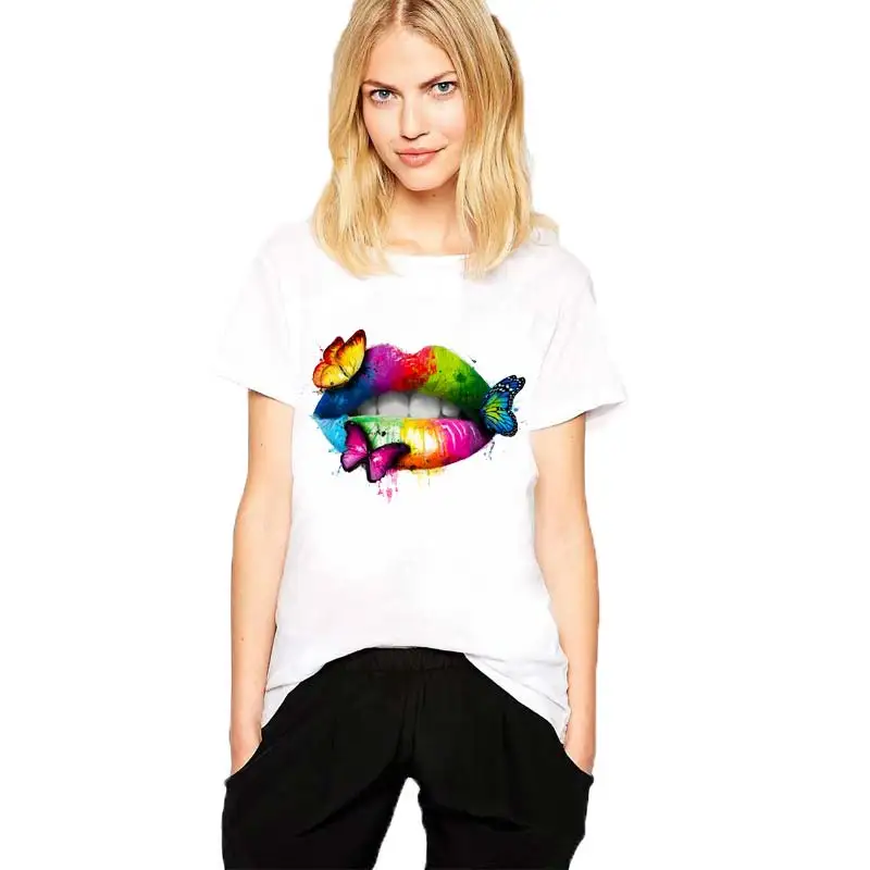 Красивая нашивка-бабочка красочные губы Термотрансферная виниловая нашивка