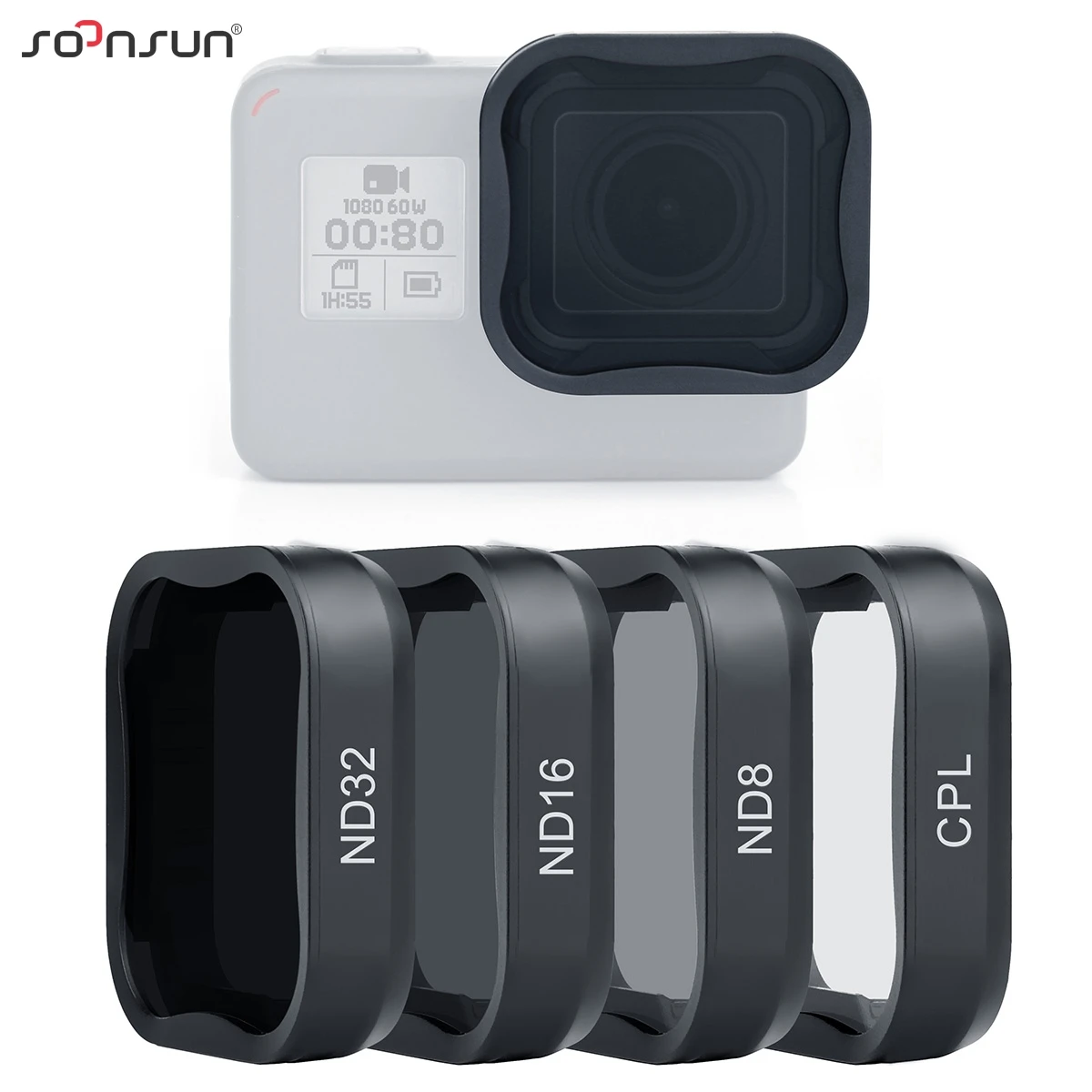 Набор фильтров SOONSUN ND для GoPro Hero 7 6 5 Black CPL ND8 ND16 ND32 фильтр объектива Go Pro аксессуары |