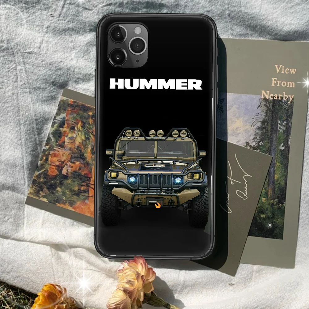 

Hummers suv car Phone Case Cover Hull For iphone 5 5s se 2020 6 6s 7 8 12 mini plus X XS XR 11 PRO MAX black Bumper Fashion Etui