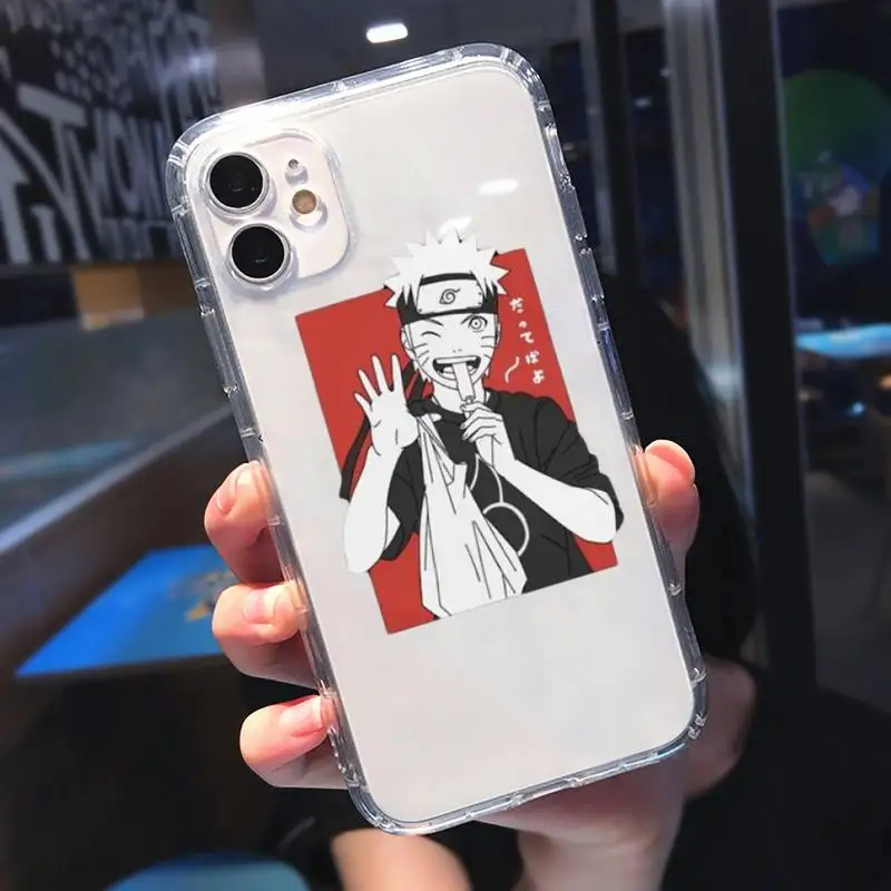 

Anime Uzumaki Naruto sasuke kakashi Phone Case Transparent for iPhone 11 12 mini pro XS MAX 8 7 6 6S Plus X 5S SE 2020 XR