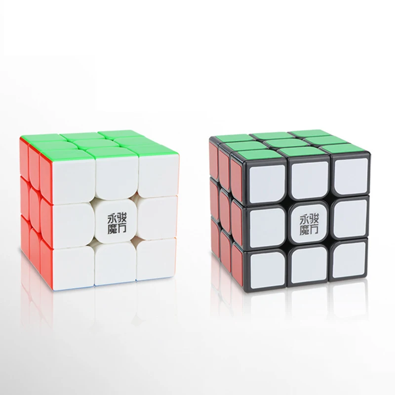 YJ YuLong 2 м 3x3x3 Магнитный магический куб без наклеек черный пазл игрушка для