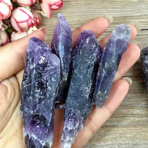 

Natural Rough Amethyst Quartz Crystals Stones for Reiki Crystal Healing for Jewerly Making Necklace Wire Wrapping Pendants
