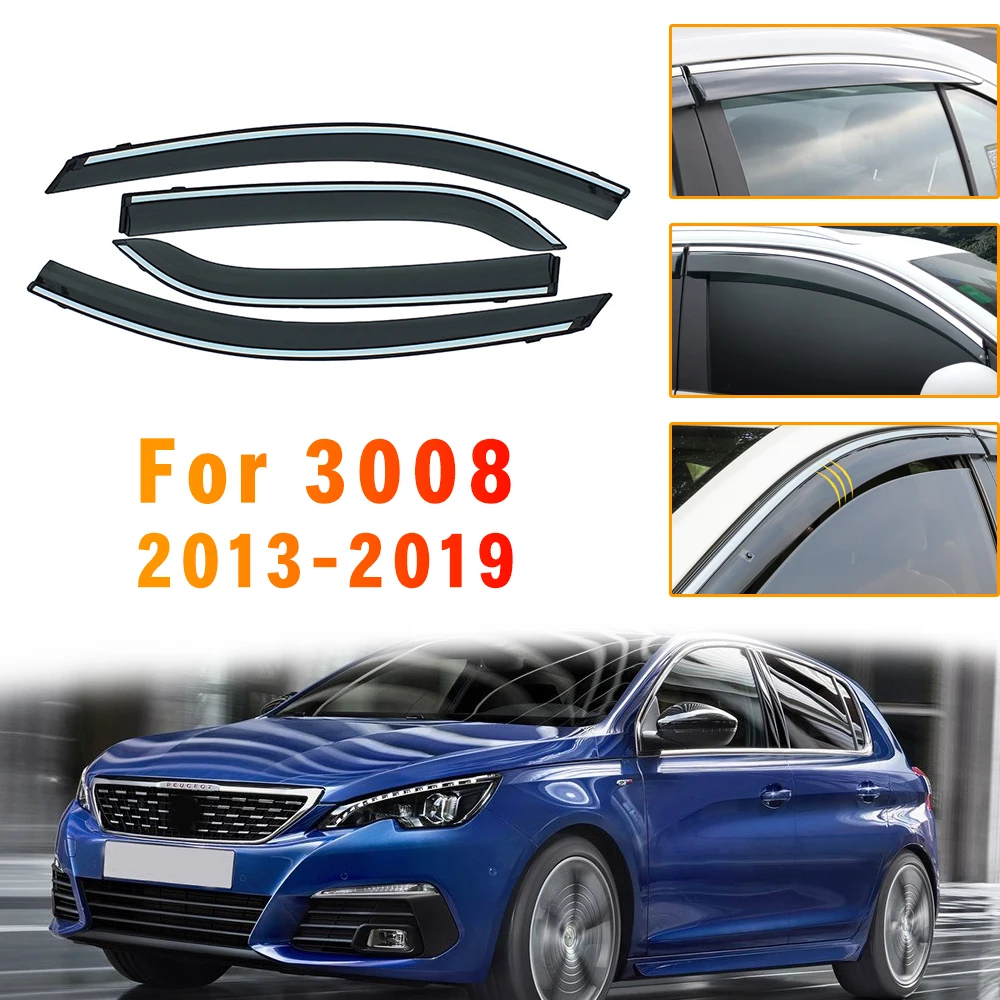 Window Weather Shield Deflector Guard For Peugeot 3008 2013-2019 Car Styling Auto Accessories Sun Rain Visor Awnings