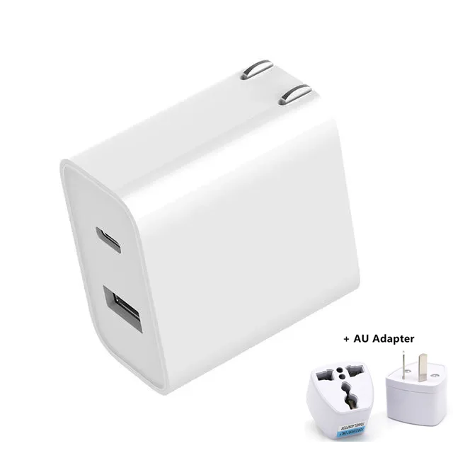 Add AU Adapter Xiaomi USB зарядное устройство 1A1C 30 Вт(макс) умный выход PD 2,0 QC 3,0 Быстрая зарядка type-C 5V = 3A 9V = 3A 15V = 2A 12V = 2.25A type-A - Цвет: Add AU Adapter