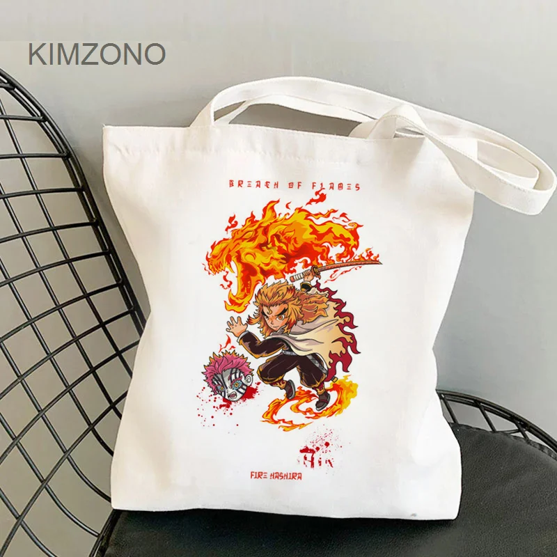 

Сумка для покупок из холщовой ткани с изображением рассекающего демонов Экологически чистая сумка для продуктов сумка для покупок многора...