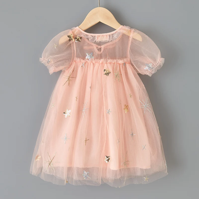 Bear Leader/Детское платье для девочек Новые летние платья принцессы с вуалью Платье
