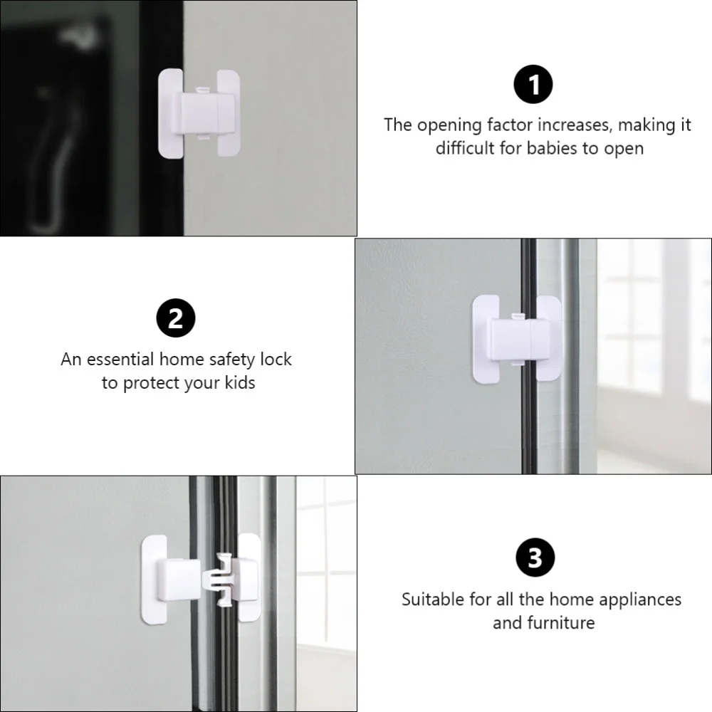 

3pcs Kids Safety Locks Self-Adhesive Refrigerator Cabinet Drawer Locks