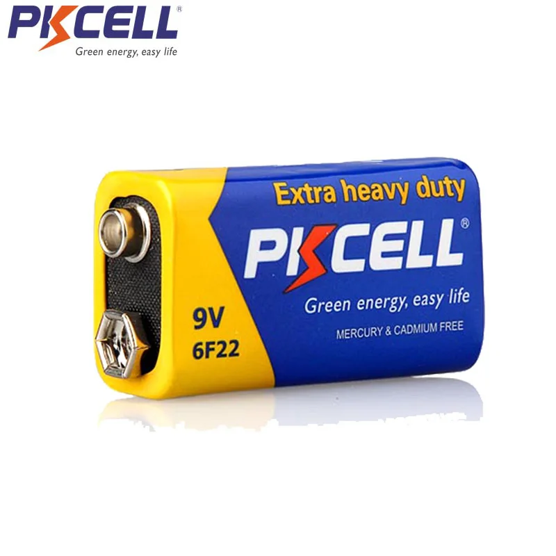 Батарейки PKCELL 9 В 6F22 равно CR9V ER9V 6LR61 сверхмощные карбоновые цинковые батареи