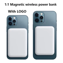 1:1 With Logo Portable Magnetic Wireless Power Bank Mobile Phone External Battery For iphone12 13 Pro Promax Mini Powerbank