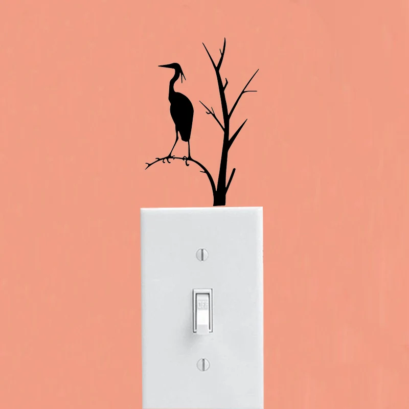 YJZT Birds On Branches Wall Switch Sticker Home Decoration Vinyl Decal Cartoon Pattern Animal S19-0249 | Дом и сад