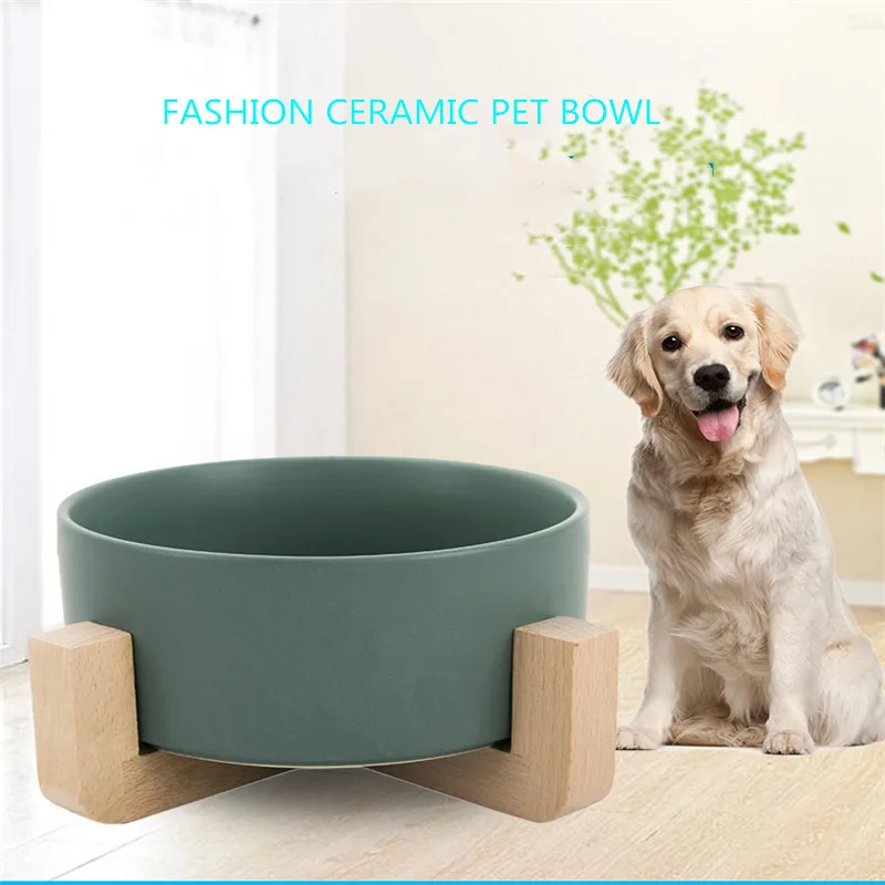Миска для кошек и керамическая деревянная круглая миска собак собачий контейнер