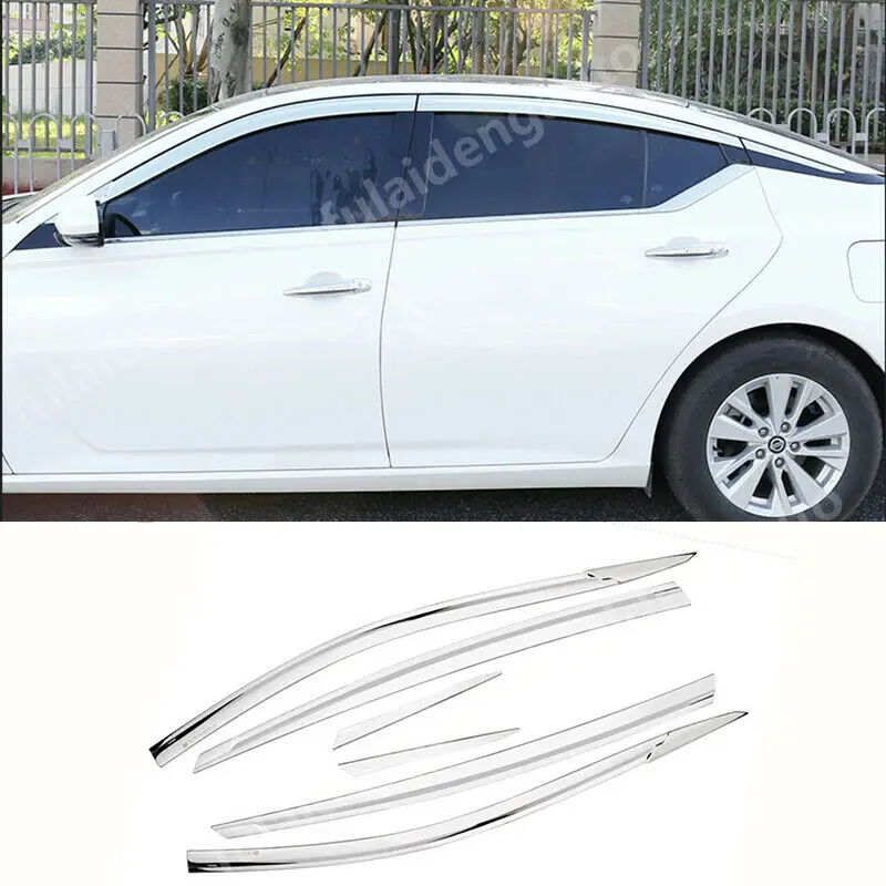 

For Nissan Teana Altima 2019-2020 Chrome Car Window Sun Vent Visor Rain Guards Moulding Cover Trim Car Accessories