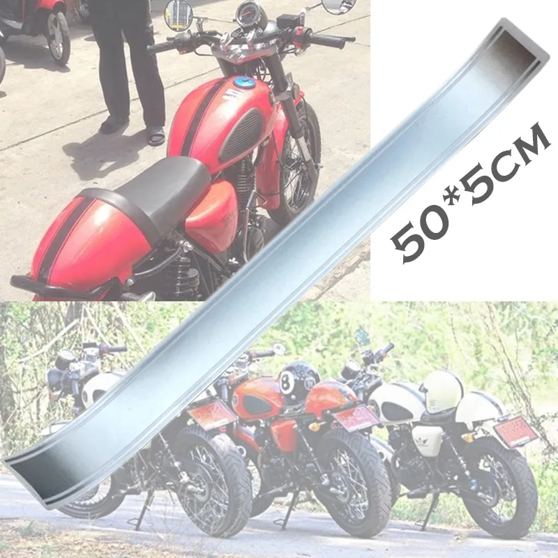 Silver 1 шт. Новинка Кафе Racer Tank стикер 50*5 см мотоциклетные крышки топливного бака наклейки для большинства мотоциклов - Цвет: Silver