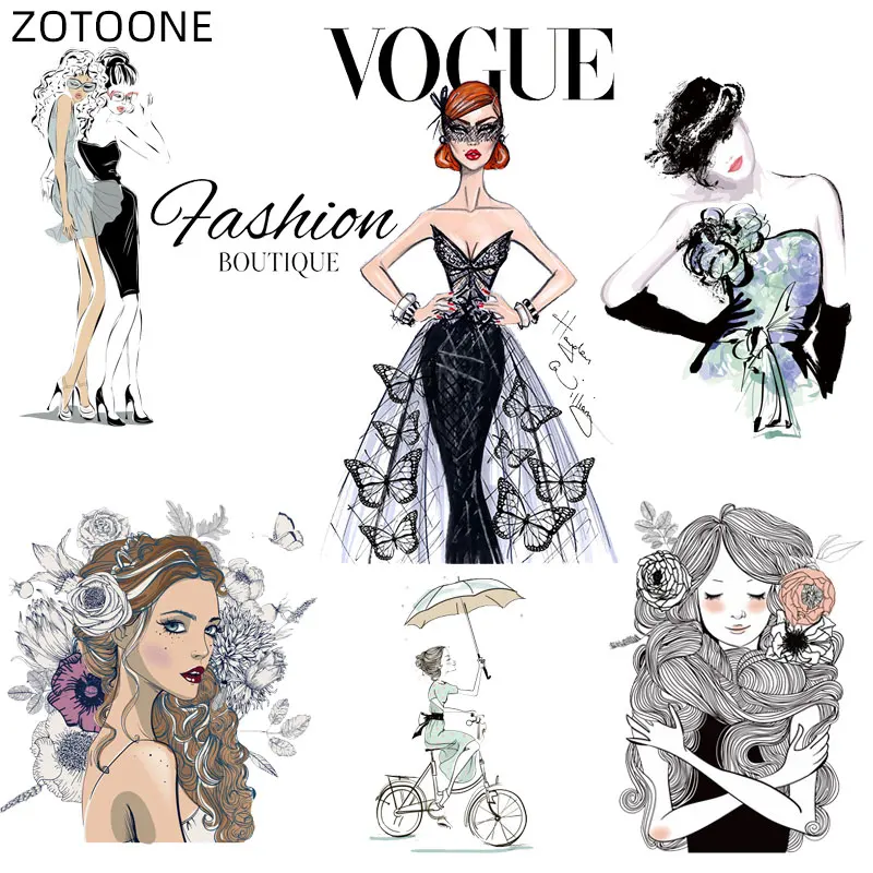 Модные нашивки ZOTOONE для девушек платья самодельные наклейки утюга одежды с