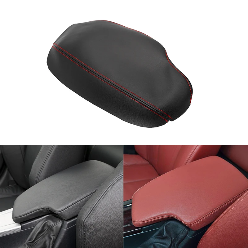 

Car styling Microfiber Leather Center Control Lid Armrest Box Cover Trim For BMW 3 Series F30 2013 2014 2015 2016 2017 2018