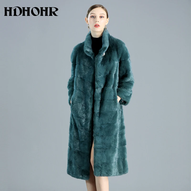 HDHOHR Высокое качество Новые настоящие Шубы женские длинные шубы из натурального меха норки модные теплые зимние короткие меховые куртки