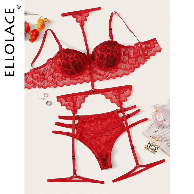 Ellolace сексуальное нижнее белье комплект нижнего белья с лямкой на шее Эротические