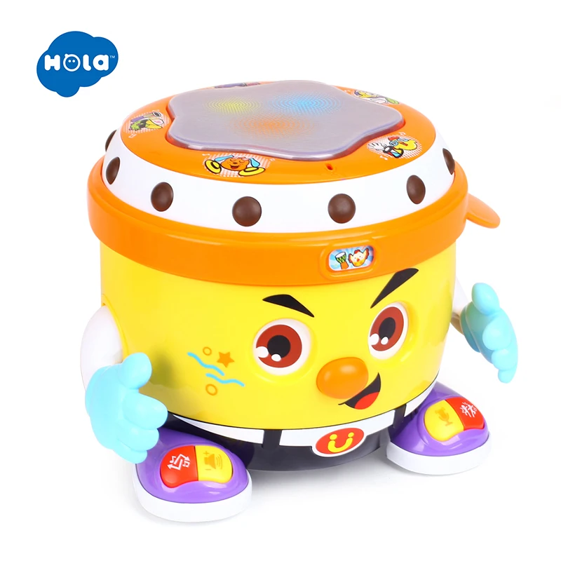 HOLA TOYS 6107 детская игрушка DJ вечерние барабанные игрушки с музыкой и светом Обучающие Развивающие игрушки для подарков