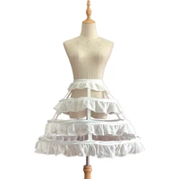 white wedding petticoat ruffled hollow lolita skirt bird cage support 3 steel ring ladies bridal wedding skirt