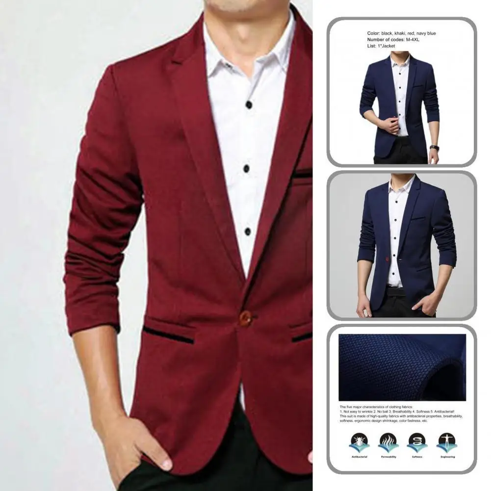 

Jacket Fabulous Solid Color Formal Coat Long Sleeve Wash-and-wear Coat